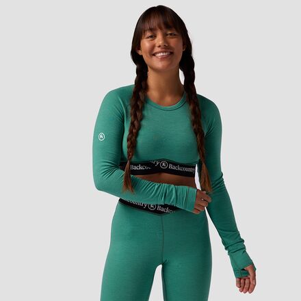 Cedars RWS Merino Lt-Wt Baselayer Cropped Crew Top - Women's