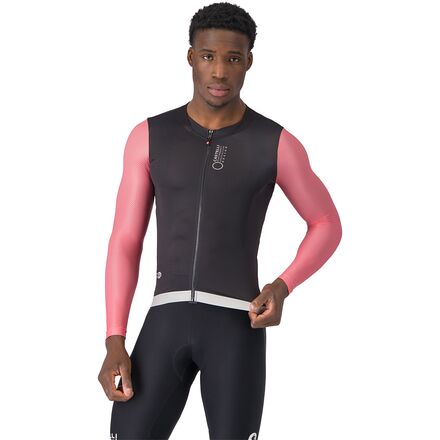 Castelli - Corretto Long-Sleeve Jersey - Men's - Black/Rosa Giro-Silver Moon