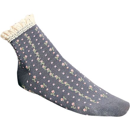Rosebud Waffle Knit Ankle Sock - Women's