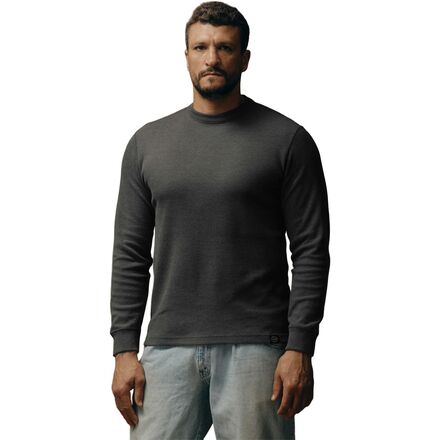 Waffle Knit Thermal Crewneck Top - Men's