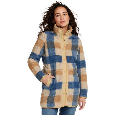 L.L.Bean - Bean's Sherpa Print Coat - Women's - Katahdin Khaki Plaid