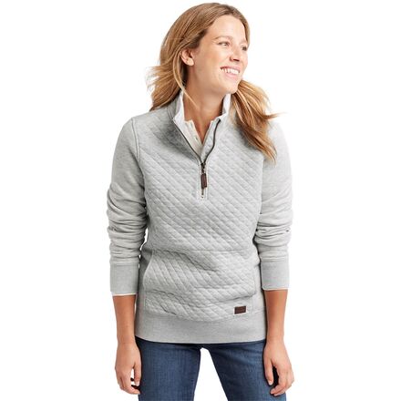 Quilted Long-Sleeve 1/4-Zip Pullover Sweatshirt - Women's