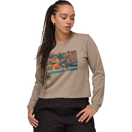 Parks Project - National Parks Collage Boxy Long-Sleeve T-Shirt - Women's - Mushroom Grey