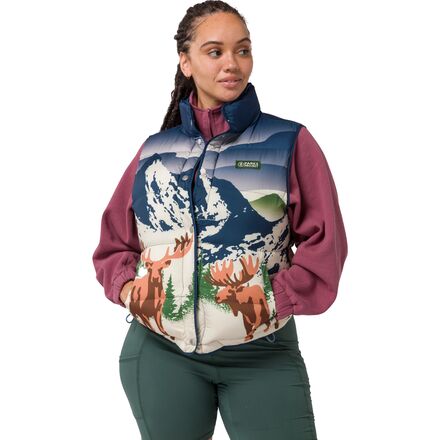 Wild Moose Cropped Puffer Vest - Women's