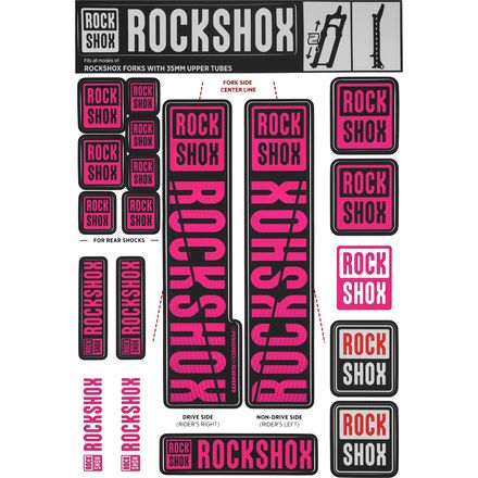 Rockshox Aufkleber-Set Für 35mm Federgabeln - Magenta Design