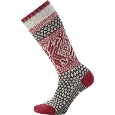 Everyday Popcorn Snowflake Pattern Crew Sock - Women's