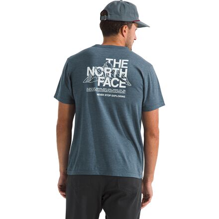 The North Face - Tri-Blend Mountain Sketch Short-Sleeve T-Shirt - Men's - Shady Blue White Heather