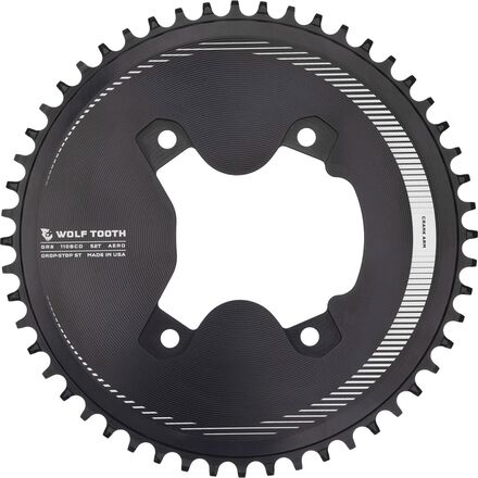 Wolf Tooth Components - Drop Stop Asymmetric 4-Bolt GRX Aero Chainring - Black