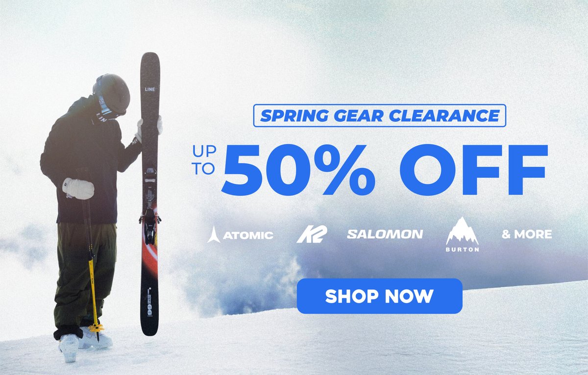 Up to 50% off Spring Gear Clearance. Shop Atomic, K2, Salomon, & more. 